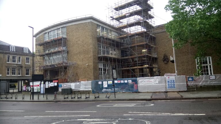 Scaffolding on college building